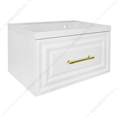 00104006 Тумба 70/1 с раковиной Azario LAURA подвесная, раковина CLASSIK 70, белый глянц., ручка золото CS00104006 AZARIO (Россия/Китай) купить в Тюмени (Ван Саныч™)