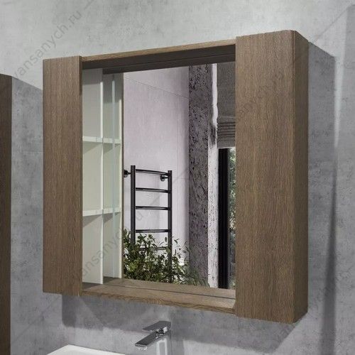 Зеркало-шкаф 90 Comforty Ангара-90 дуб темно-коричн. LED подсветка, антипар, 00-00019939CF Comforty (Россия) купить в Тюмени (Ван Саныч™)