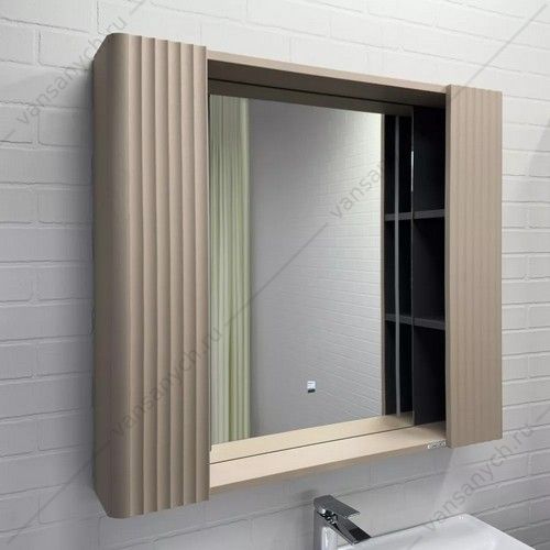 Зеркало-шкаф 90 Comforty Ангара-90 дуб латте, подсветка, антипар, 00-00019940CF Comforty (Россия) купить в Тюмени (Ван Саныч™)