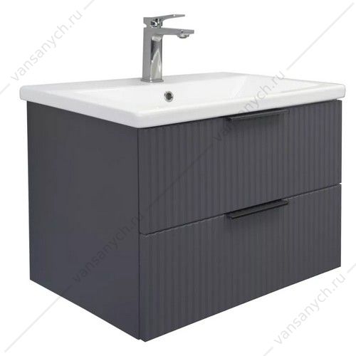 Тумба с раковиной 70 подвесная Comforty Лима-70П2 антрацит, раковина Como 70, 00-00019212CF Comforty (Россия) купить в Тюмени (Ван Саныч™)