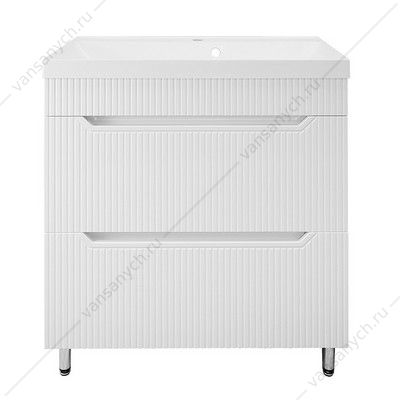 Тумба с раковиной 80см Loranto HARMONIA 80/2Н белая напольная, раковина АСТОРИЯ 80 CS00096993 AZARIO (Россия/Китай) купить в Тюмени (Ван Саныч™)