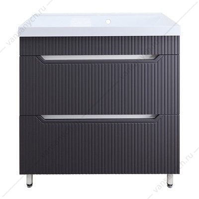 Тумба с раковиной 80см Loranto HARMONIA 80/2Н ГРАФИТ напольная, раковина АСТОРИЯ 80 CS00096995 AZARIO (Россия/Китай) купить в Тюмени (Ван Саныч™)