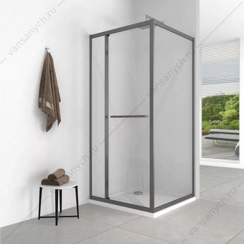 Душевое ограждение 90х90 Comforty 36GG прозр. стекло, профиль оружейная сталь, без поддона Comforty (Россия) купить в Тюмени (Ван Саныч™)