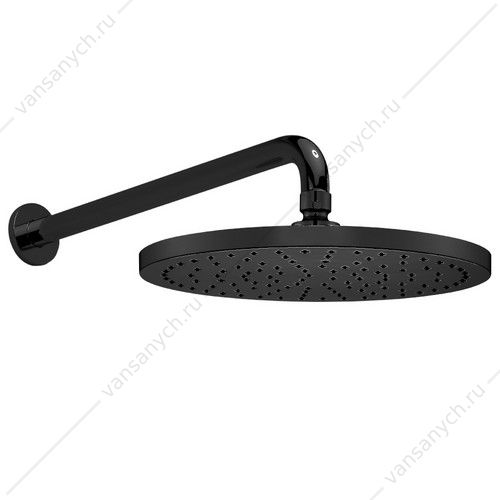 Верхний душ с держателем диаметр 255 мм MYRA, матовый черный 102145034C1EX  E.C.A. (Турция) купить в Тюмени (Ван Саныч™)
