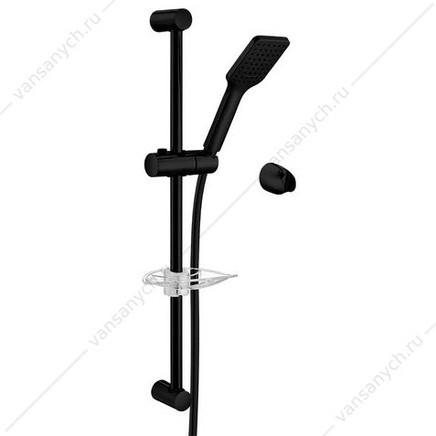 Душевой гарнитур 60см с мыльницей TIERA матовый черный 102146029C1EX  E.C.A. (Турция) купить в Тюмени (Ван Саныч™)