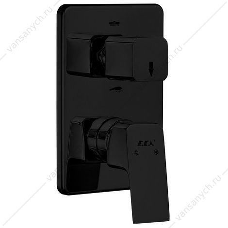 Смеситель для ванны 2 потребителя (внешняя часть) TIERA матовый черный 102167205C1EX-KDE  E.C.A. (Турция) купить в Тюмени (Ван Саныч™)