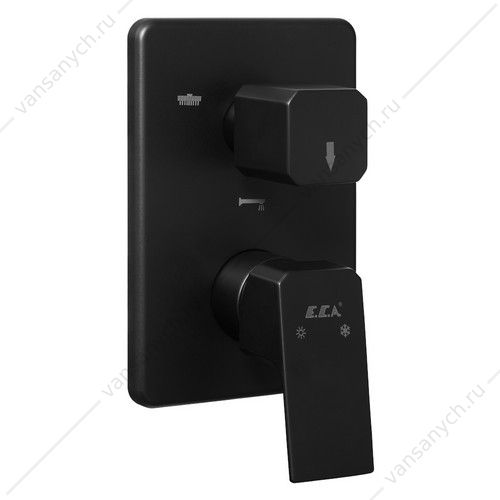 Смеситель для ванны 3 потребителя (внешняя часть) TIERA матовый черный 102167305C1EX-K  E.C.A. (Турция) купить в Тюмени (Ван Саныч™)