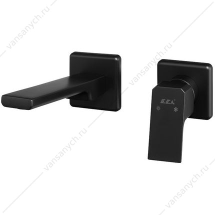 Смеситель для раковины настенный TIERA (внешняя часть) мат. черный 102167605C1EX-KK  E.C.A. (Турция) купить в Тюмени (Ван Саныч™)