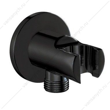 Шланговое подсоединение с держателем для душа, мат. черный 102199523C1EX  E.C.A. (Турция) купить в Тюмени (Ван Саныч™)