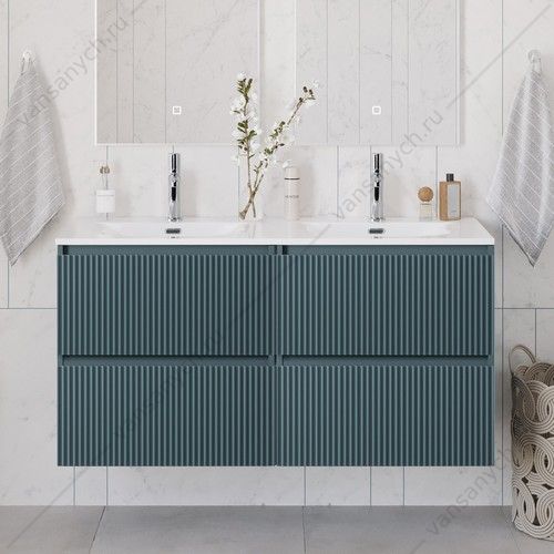 Тумба под двойную раковину с 4ящ. BELBAGNO UNO 1200x455x608 Голубой Матовый UNO-1200-4C-SO-AO Belbagno (Италия) купить в Тюмени (Ван Саныч™)