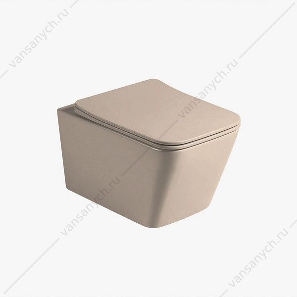 Унитаз безободковый Q-Line VT1-12MC сиденье микролифт, быстросъем, капучино матовый Vincea (Италия) купить в Тюмени (Ван Саныч™)
