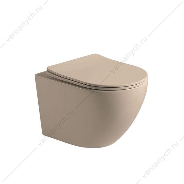 Унитаз безободковый Globo VT1-14SMC сиденье микролифт, быстросъем, капучино матовый Vincea (Италия) купить в Тюмени (Ван Саныч™)