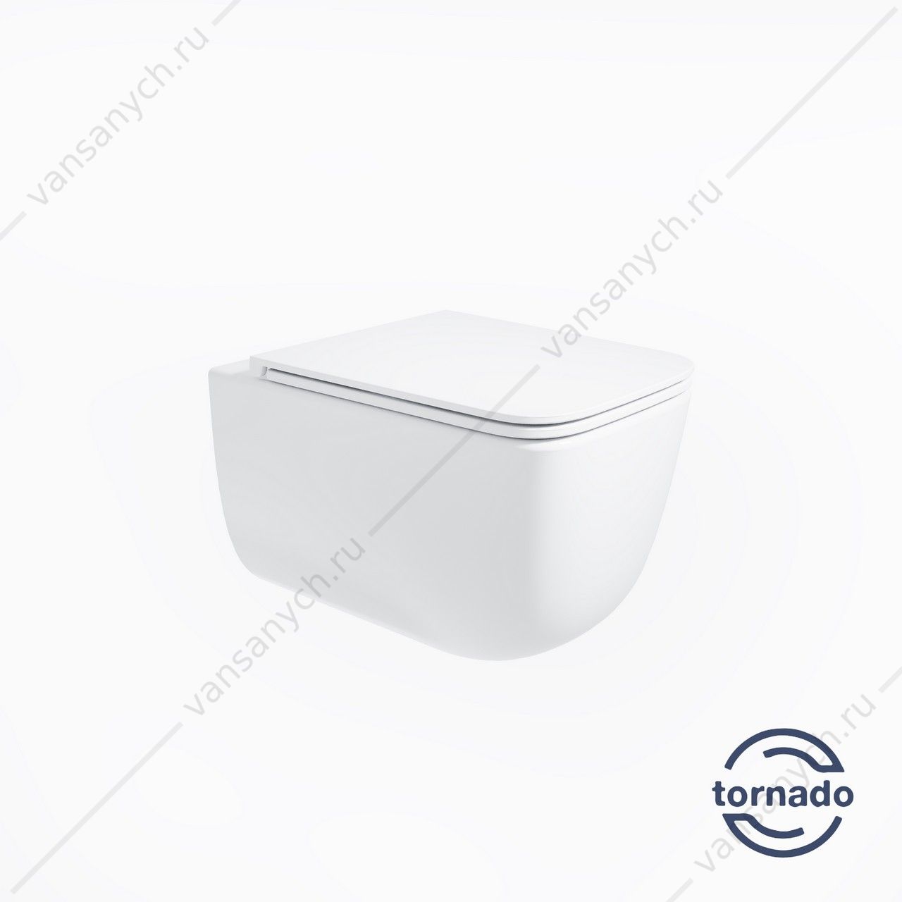 Унитаз безободковый, смыв Tornado Lina VT1-53T, белый, сиденье микролифт, быстросъем Vincea (Италия) купить в Тюмени (Ван Саныч™)