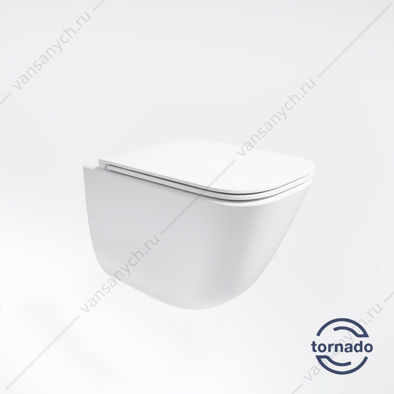 Унитаз безободковый, смыв Tornado Demi VT1-55T, белый, подвесной, сиденье микролифт, быстросъем Vincea (Италия) купить в Тюмени (Ван Саныч™)