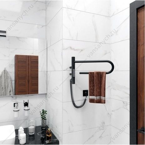 Полотенцесушитель 39х25 электрический Vincea VTD-1P1BE, черный, таймер Vincea (Италия) купить в Тюмени (Ван Саныч™)