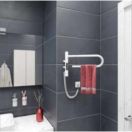 Полотенцесушитель 39х25 электрический Vincea VTD-1P1WE, белый, таймер Vincea (Италия) купить в Тюмени (Ван Саныч™)