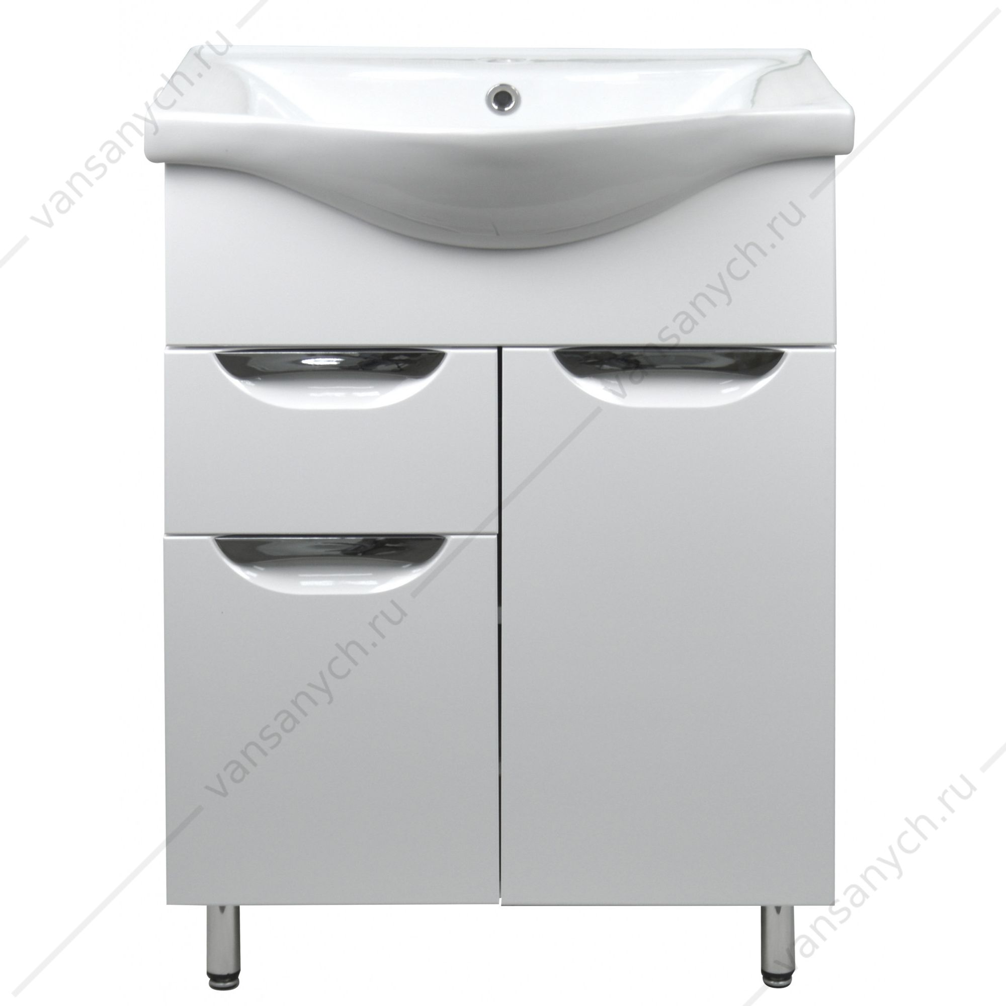 172254 Тумба с раковиной 60 Стиль 60/1, раковина Basic 60, CS00070392 Loranto (Россия-Китай) купить в Тюмени (Ван Саныч™)