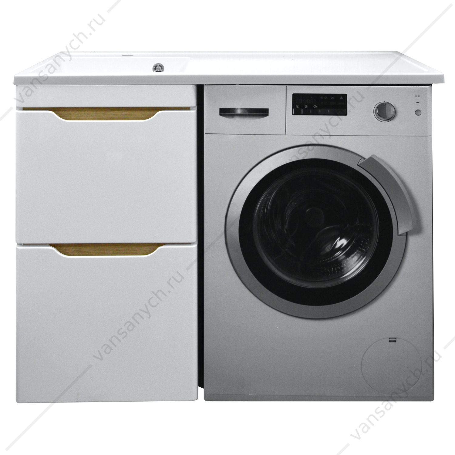 343462 Тумба с раковиной 110см AZARIO Magenta левая под стиральную машину 46 белая, CS00078394 Azario (Китай) купить в Тюмени (Ван Саныч™)