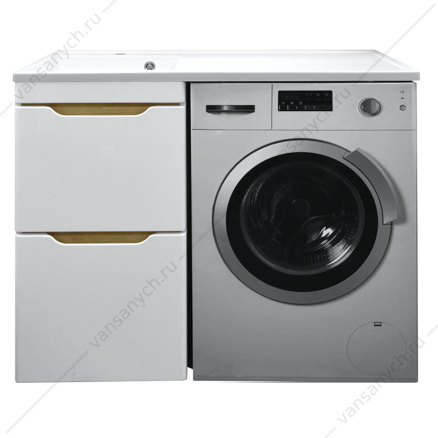 343463 Тумба с раковиной 120см AZARIO Magenta левая под стиральную машину 56 белая, CS00078395 Azario (Китай) купить в Тюмени (Ван Саныч™)