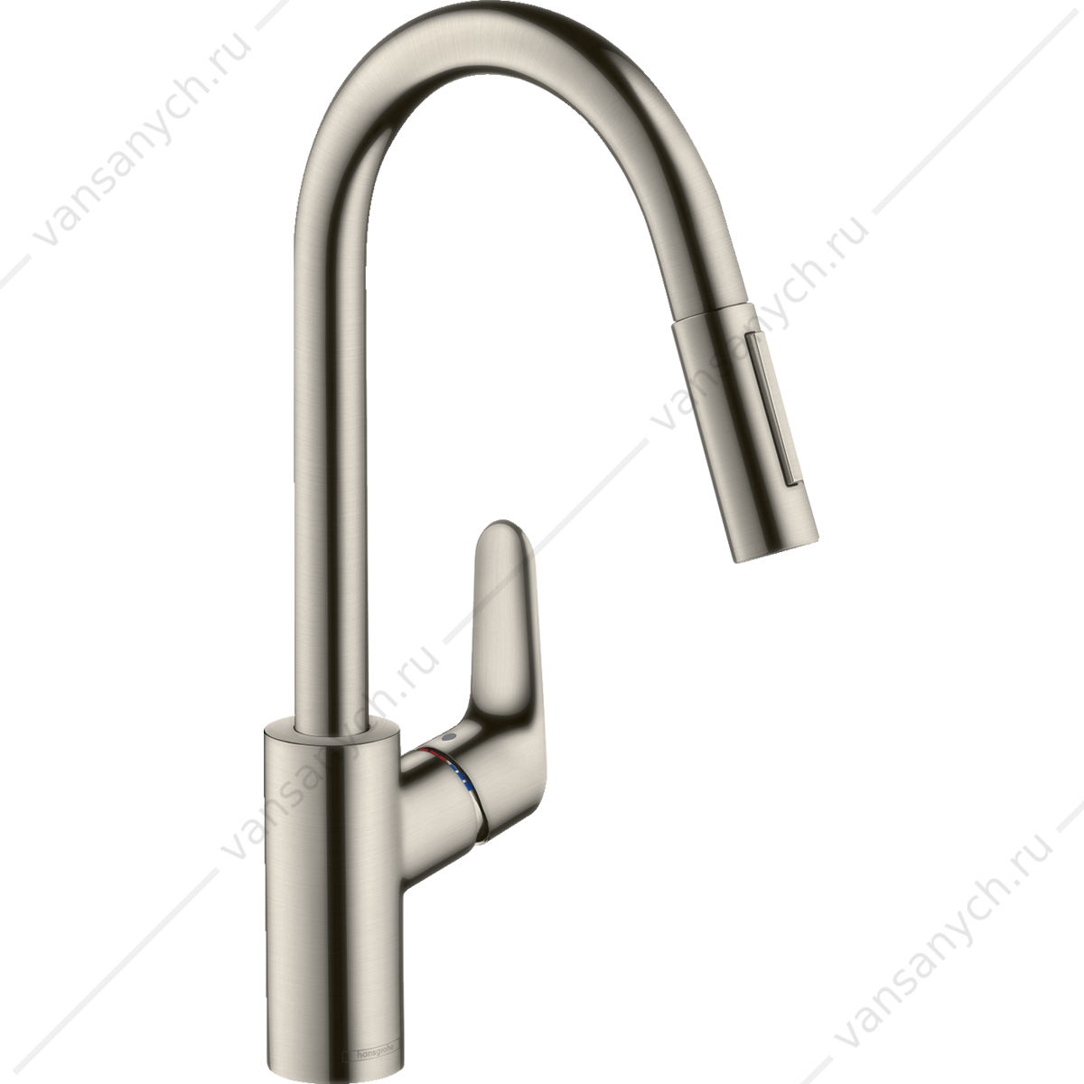 Смеситель для кухни Hansgrohe Focus 240 с выдвижным изливом (под сталь) HANSGROHE (Германия) купить в Тюмени (Ван Саныч™)