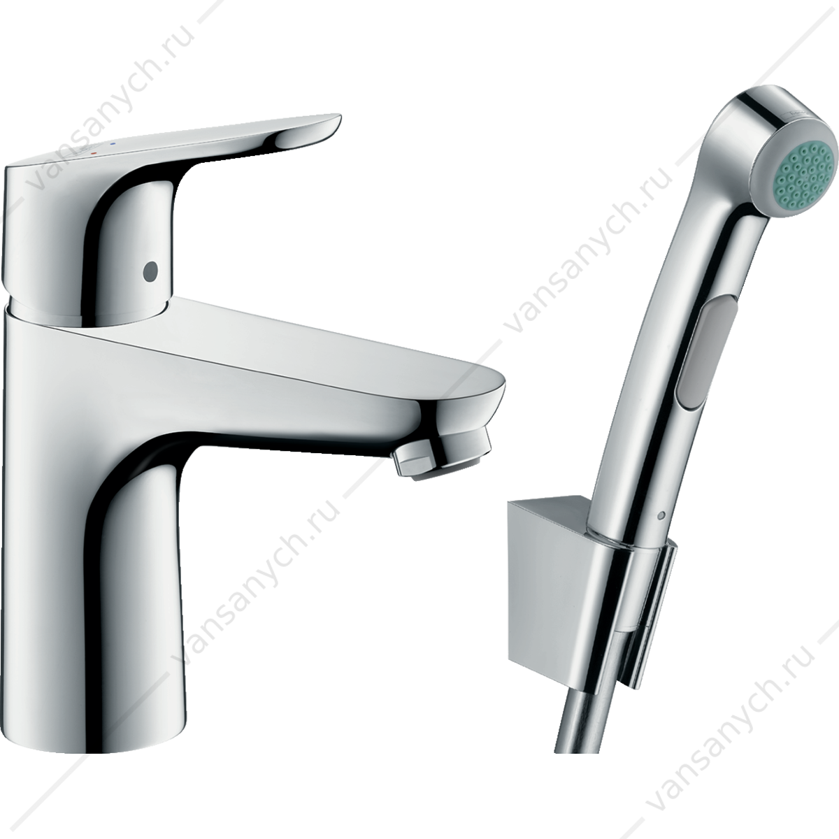 Смеситель для раковины Hansgrohe Focus 100 мм с гигиеническим душем для биде                                                                                HANSGROHE (Германия) купить в Тюмени (Ван Саныч™)