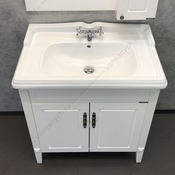 4139245 Тумба-умывальник Палермо-80 белая с раковиной COMFORTY 3380 Comforty (Россия) купить в Тюмени (Ван Саныч™)