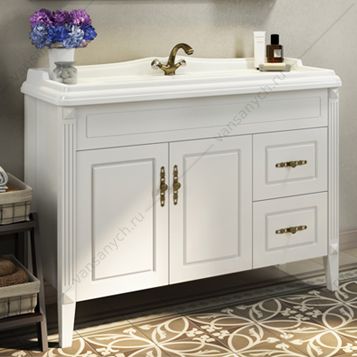 4142367 Тумба-умывальник Палермо-120 белая с раковиной COMFORTY 3312 Comforty (Россия) купить в Тюмени (Ван Саныч™)