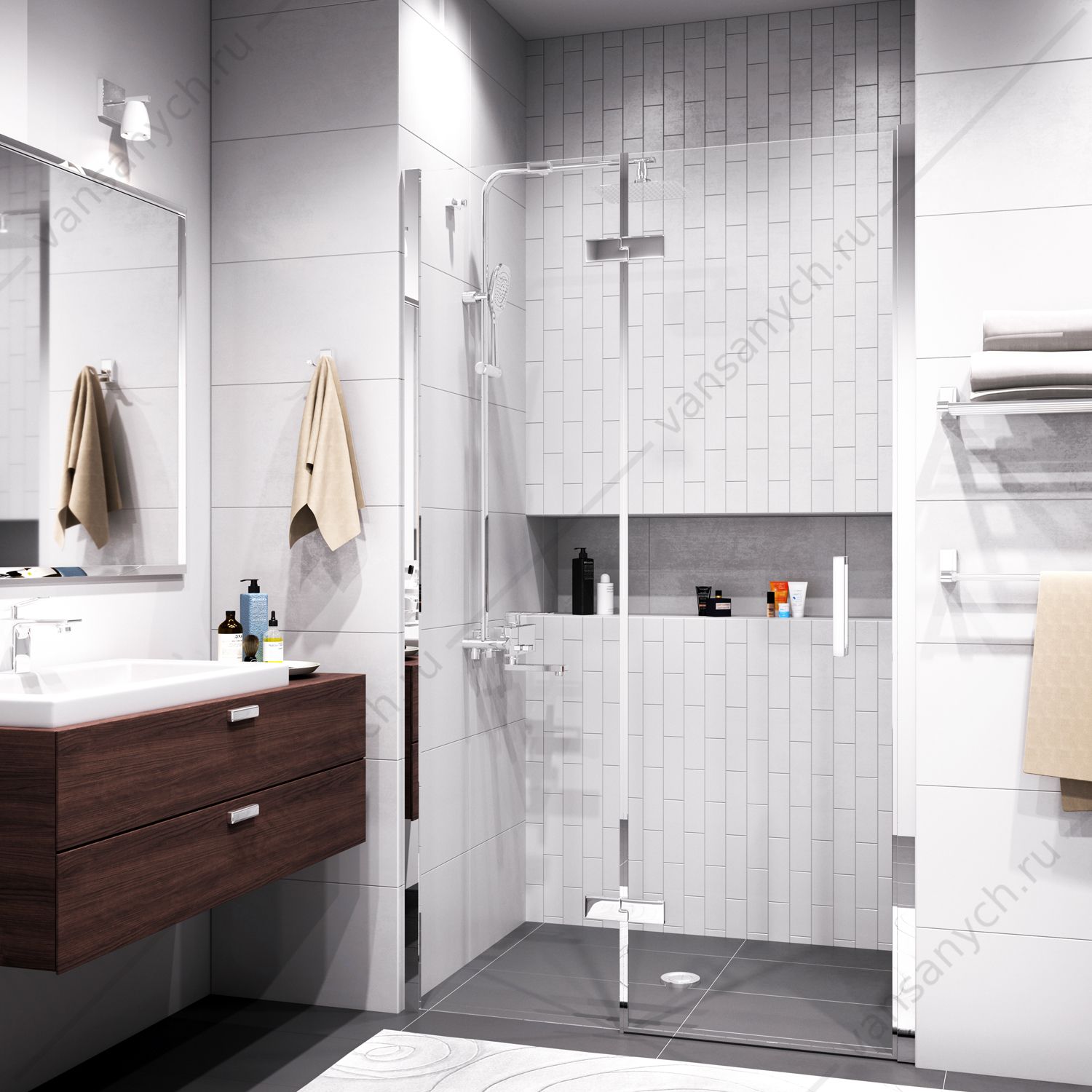 SET350 Душевой уголок 120х90х200 Aller 10H07L, хром WasserKraft (Германия) купить в Тюмени (Ван Саныч™)