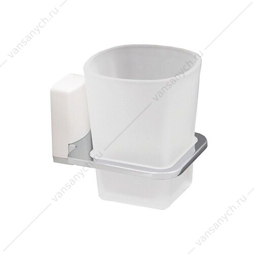 Подстаканник одинарный, Leine K-5000 WHITE, белый/хром, K-5028WHITE WasserKraft (Германия) купить в Тюмени (Ван Саныч™)