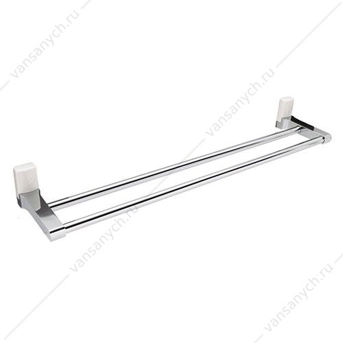 Держатель полотенец двойной, Leine K-5000 WHITE, белый/хром, K-5040WHITE WasserKraft (Германия) купить в Тюмени (Ван Саныч™)