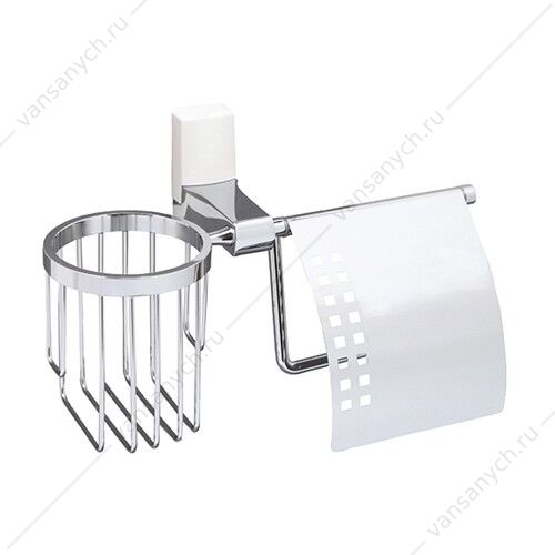 Держатель туалетной бумаги и освежителя, Leine K-5000 WHITE, белый/хром, K-5059WHITE WasserKraft (Германия) купить в Тюмени (Ван Саныч™)