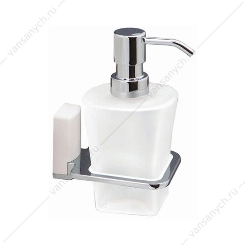 Дозатор для жидкого мыла, Leine K-5000 WHITE, белый/хром, K-5099WHITE WasserKraft (Германия) купить в Тюмени (Ван Саныч™)