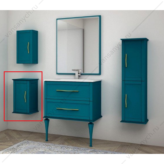 Шкафчик реверсивный, 34x32x59 CEZARES TIFFANY Blu Petrolio, 54962 Cezares (Италия) купить в Тюмени (Ван Саныч™)