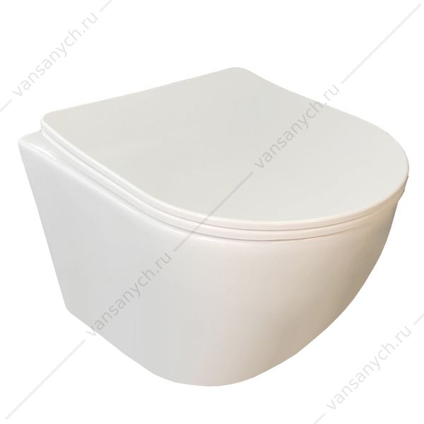 00-00003086 Унитаз безободковый подвесной COMFORTY 103, сиденье микролифт тонкое, быстросъёмное, белый Comforty (Россия) купить в Тюмени (Ван Саныч™)