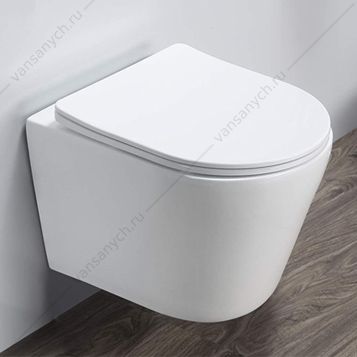 00-00007646 Унитаз безободковый подвесной COMFORTY 105, сиденье микролифт тонкое, быстросъёмное, белый Comforty (Россия) купить в Тюмени (Ван Саныч™)