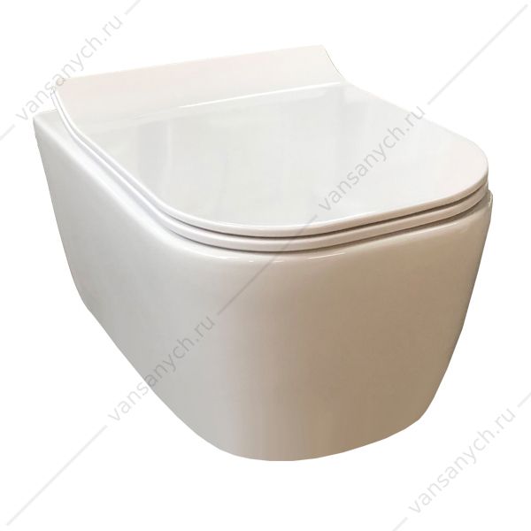 4150338 Унитаз безободковый подвесной COMFORTY 102, сиденье микролифт тонкое, быстросъёмное, белый Comforty (Россия) купить в Тюмени (Ван Саныч™)
