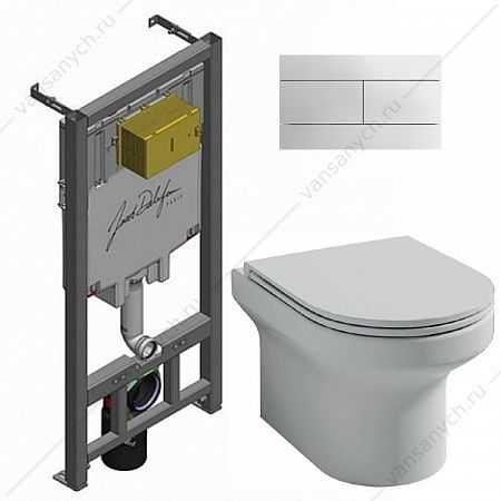 Унитаз c инсталляцией Jacob Delafon Elite, сиденье тонкое микролифт, клавиша хром (E29025+EDX114RU+E4316), E21742RU-00 Jacob Delafon (Франция) купить в Тюмени (Ван Саныч™)