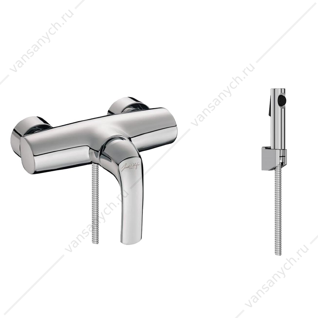 Комплект Jacob Delafon Nateo смеситель для душа + гигиенический душ CUFF E98100, E71253RU-CP Jacob Delafon (Франция) купить в Тюмени (Ван Саныч™)