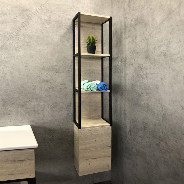 00-00000825 Шкаф-колонна COMFORTY Мальме-35 дуб дымчатый Comforty (Россия) купить в Тюмени (Ван Саныч™)