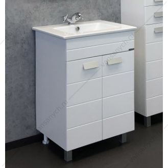 00-00001642 Тумба с раковиной COMFORTY Модена М-60 белая матовая раковина Quadro 60  Comforty (Россия) купить в Тюмени (Ван Саныч™)