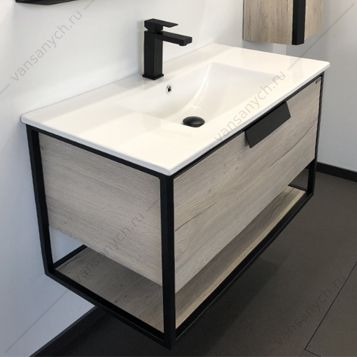00-00001949 Тумба с раковиной COMFORTY Бонн-90 дуб дымчатый раковина Quadro 90 Comforty (Россия) купить в Тюмени (Ван Саныч™)