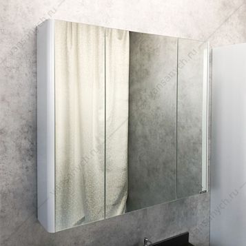 00-00001968 Зеркало-шкаф COMFORTY Сорренто-90 светло-серый Comforty (Россия) купить в Тюмени (Ван Саныч™)