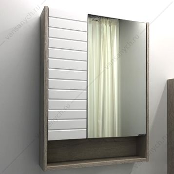 00-00002045 Зеркало-шкаф COMFORTY Клеон-60 белый/дуб дымчатый Comforty (Россия) купить в Тюмени (Ван Саныч™)
