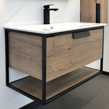 00-00003466 Тумба с раковиной COMFORTY Бонн-90 дуб темный раковина Quadro 90 Comforty (Россия) купить в Тюмени (Ван Саныч™)
