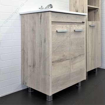 00-00005206 Тумба с раковиной COMFORTY Марио-60 дуб дымчатый раковина Quadro 60 Comforty (Россия) купить в Тюмени (Ван Саныч™)