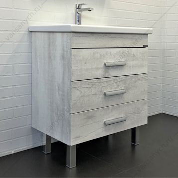 00-00005793 Тумба с раковиной COMFORTY Никосия-70Н дуб белый раковина COMO 70  Comforty (Россия) купить в Тюмени (Ван Саныч™)