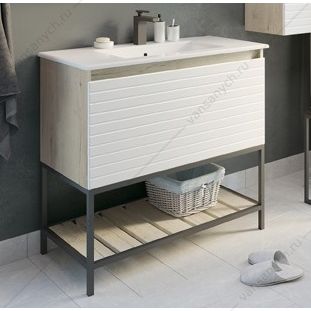 00-00006557 Тумба с раковиной COMFORTY Страсбург-90 дуб дымчатый раковина COMFORTY 90E Comforty (Россия) купить в Тюмени (Ван Саныч™)