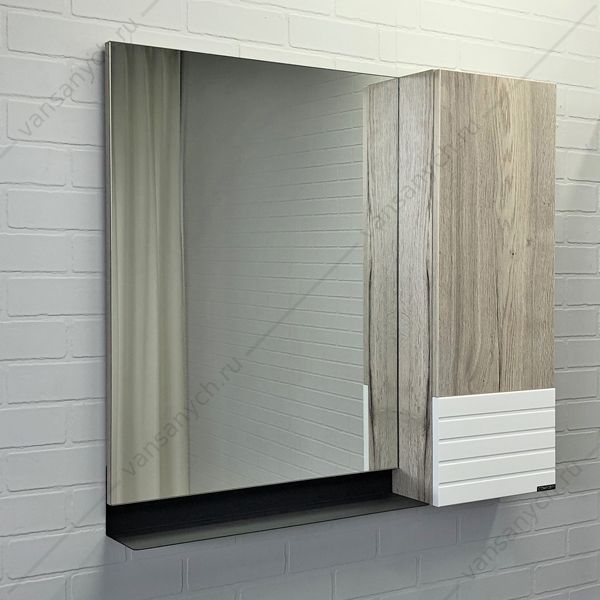 00-00006573 Зеркало-шкаф COMFORTY Страсбург-90 дуб дымчатый Comforty (Россия) купить в Тюмени (Ван Саныч™)