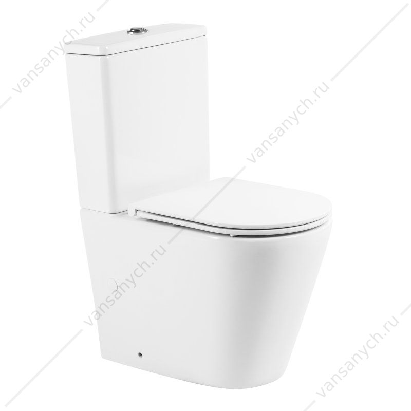 Чаша унитаза-компакт безободковая BELBAGNO FLAY-R, белый, BB2149CPR Belbagno (Италия) купить в Тюмени (Ван Саныч™)
