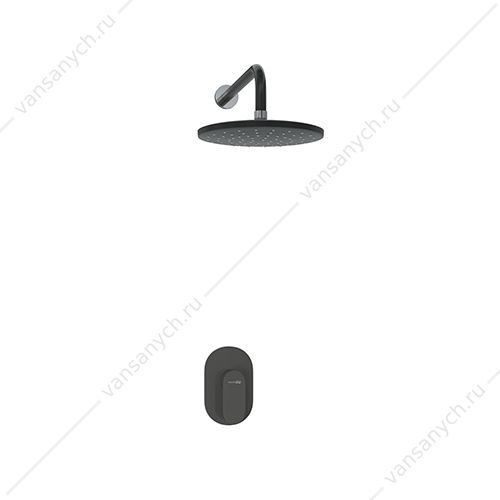 SET1241 Душевая система с верхней насадкой, A12777, черный матовый WasserKraft (Германия) купить в Тюмени (Ван Саныч™)